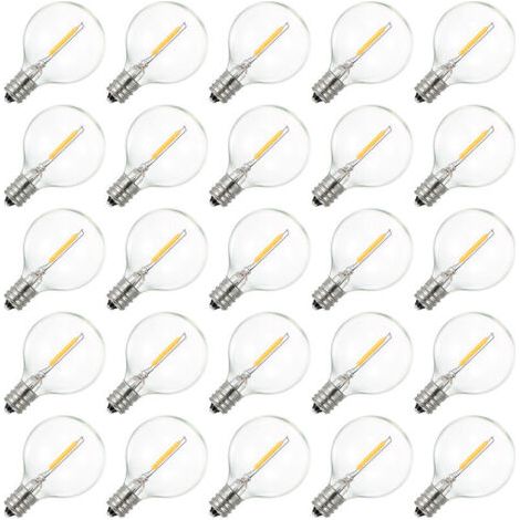 AC230V Globe LED G40 Ampoule Lampe 25 Pack E12 Base Socket Holder IP44 Résistance à l'eau Blanc Chaud pour Guirlande Lumineuse Home Party Décoration De Mariage (1/5)