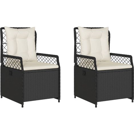 Maison Exclusive - Sedie da Giardino Reclinabili 2 pz Nere in Polyrattan