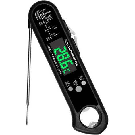 Thermometre Alimentaire - Sonde Digitale Rapide 2-3 Secondes - Etanche IP66 - Ecran Rétroéclairé Bleu - Pour Grill Cuisine Patisserie - 1 Unite (1/5)