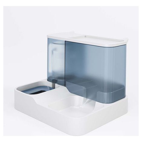 2-in-1 automatischer Futter- und Wasserspender für Katzen und kleine Hunde (blau) (1/5)