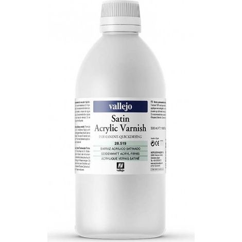 Barniz acrílico satinado Vallejo 500 ml rápido secado