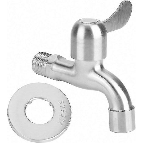 Einhebel-Mischbatterie aus Edelstahl 304 für Waschmaschine, Küche, Garten und Haushalt, robuste Armatur, vielseitig einsetzbar, silberne Oberfläche, einfache Installation. (1/4)