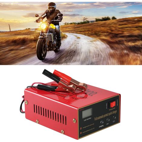 Chargeur de batterie intelligent 6V/12V avec pinces et câble pour voiture, moto, entretien automatique, diagnostic et maintenance. (1/5)