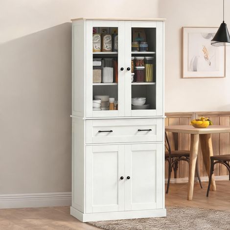 Buffet coloris blanc crème en MDF 76 x 40 x 182,5 cm (1/5)