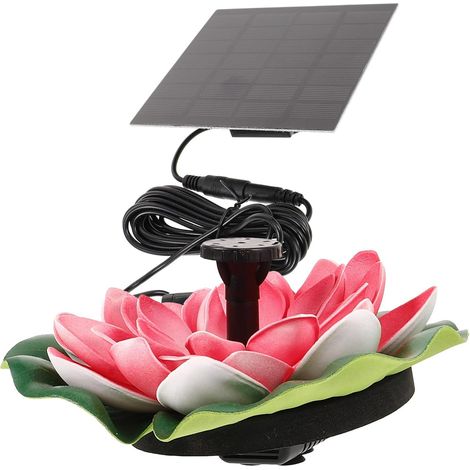 Fontaine Flottante Solaire Lotus 6.50X5.91X1.57 Pouces pour Bassin et Jardin, Pompe Automatique sans Pile, Adaptée aux Petits Bassins et Étangs Extérieurs (1/5)