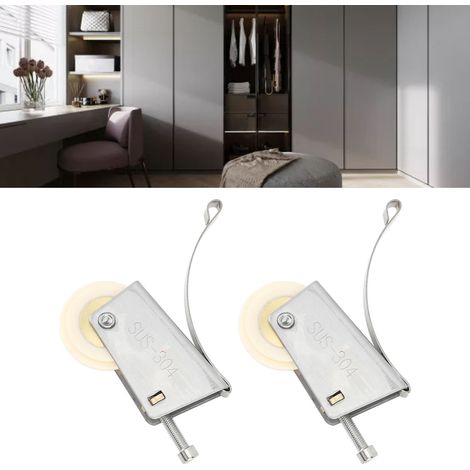 Poulies pour portes coulissantes de placard, roulettes inférieures, roulettes pour portes coulissantes de salle de bain, roues pour portes coulissantes, cames étanches à âme en cuivre pour portes et f (1/5)