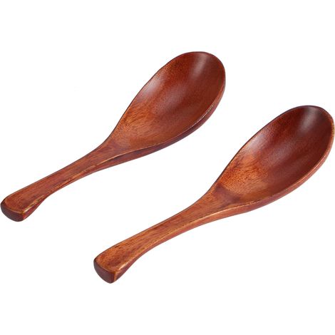 kurze Suppenlöffel aus Holz zum Kochen, Holzgeschirr (1/5)
