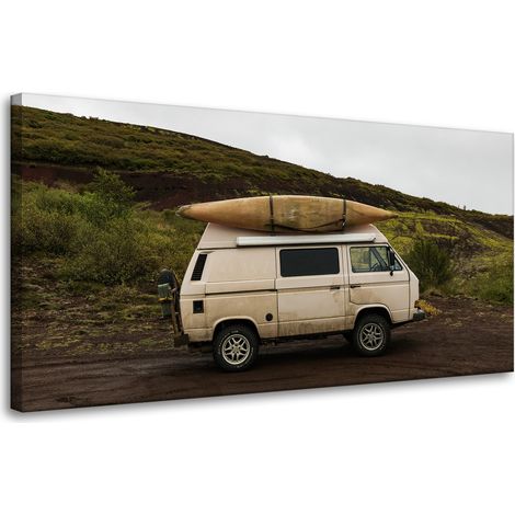 Leinwanddruck Vintage-Wohnmobilreise 80x40 cm
