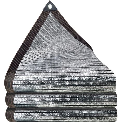 Tela reflectante de aluminio de 2 m x 4 m para dar sombra a plantas, toldo plateado perforado para patios, camping, invernaderos y balcones. (1/5)