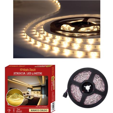 HIGH-TECH STRISCIA DA 90 LED IN COLORE BIANCO CALDO ROTOLO 3 MT (1/4)