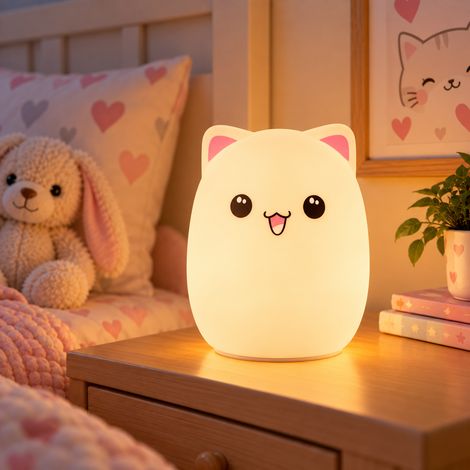 Lampe de nuit de table LED pour enfants à intensité variable par applaudissements 5VDC/USB 3000K [HO-WALLCHICK-WW] (1/3)