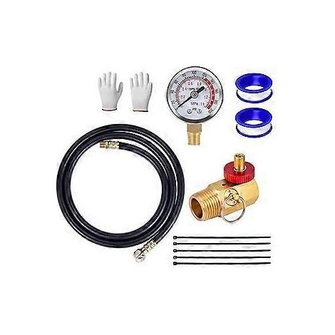 Kit de réparation pour réservoir d'air comprimé avec soupape de sécurité, kit de vanne pour réservoir d'air comprimé avec manomètre et kit de tuyau d'assemblage pour réservoir d'air comprimé portable (1/5)