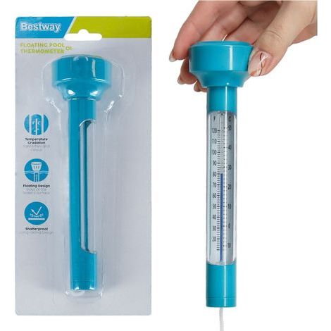 Thermomètre flottant pour piscine avec cordon, 19 cm, pour mesurer la température de l'eau des piscines, spas, jacuzzis et aquariums-AquaForge (1/5)