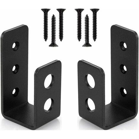 Support De Porte - Acier 3 Mm - Pour Bois 2x4 - Barre De Sécurité En Forme De U - Lot De 2 (1/5)