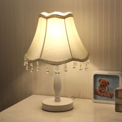 Lampe de chevet LED à économie d'énergie, décoration de chambre à coucher, personnalité chaleureuse, abat-jour blanc, lumière jaune 5 W (1/2)