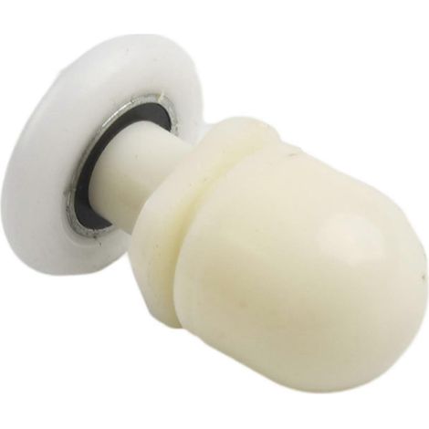 Lot de 2 roulettes de suspension pour porte de douche, en alliage de zinc avec roulements en nylon, étanches et résistantes à la rouille, pour portes de douche en verre de rechange. (1/5)