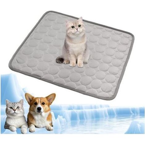 Kühlmatte für Hunde, selbstkühlende Eismatte für Haustiere, geeignet für Katzen und Welpen, für Zuhause und unterwegs, 62 x 50 cm, Größe M, grau (1/5)