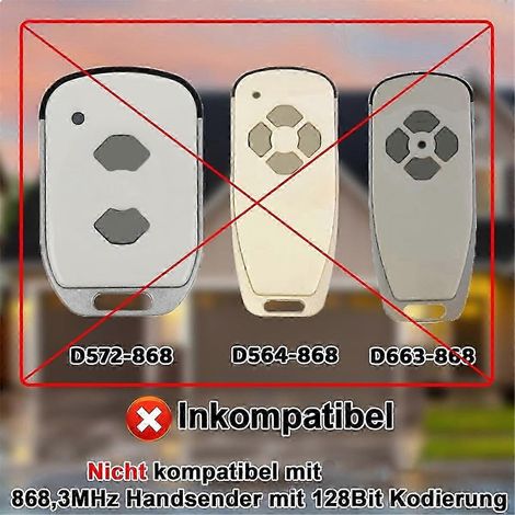 2 poignées de porte de garage 868,3 MHz compatibles avec les modèles Marantec D302-868, D304-868, D384-868, D321-868 et D32-CHENG FU (1/5)