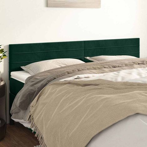 vidaXL Cabeceros terciopelo verde oscuro 180x5x78/88 cm (1/5)