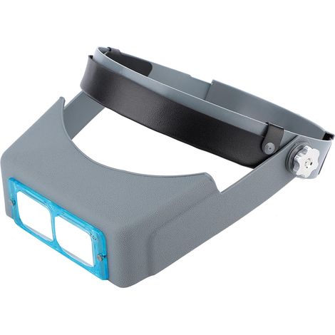 Loupe Bandeau, Loupe Double Lentille Montée sur La Tête Loupe De Bijoux Visière Loupe Binoculaire en Verre Optique avec Grossissement De La Lentille pour La Lecture Et La Réparation (1/5)