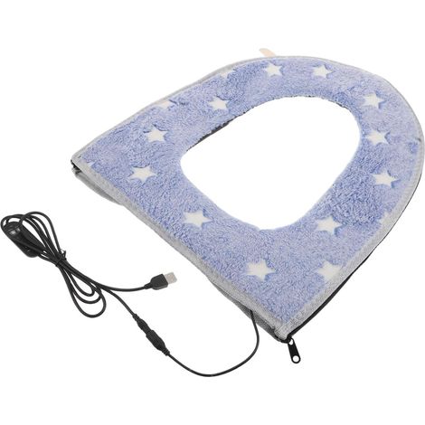 Chauffe-siège de Toilette USB Lavable Niveaux de Température et Minuterie Coussin Chauffant avec Éclairage Nocturne (1/5)