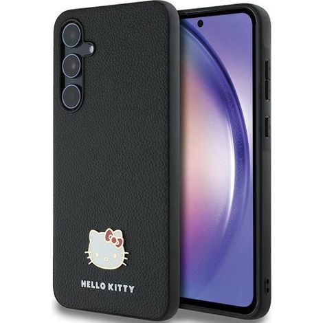 Custodia rigida in metallo nera con logo Hello Kitty per iPhone A55. (1/5)