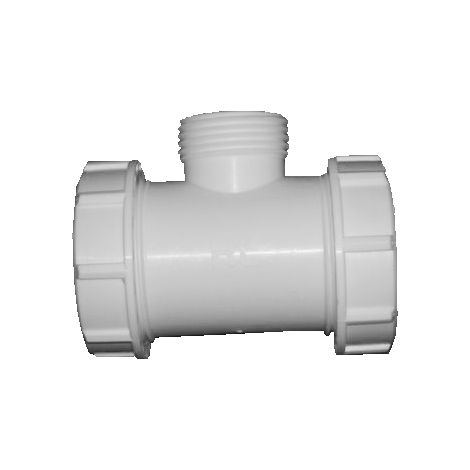Raccordo T DN40x6/4'x1' con deflusso, dadi e guarnizioni