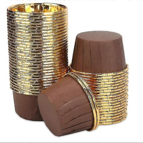 50 caissettes à cupcakes en aluminium jetables, moules à muffins et douilles à cupcakes en aluminium. (1/5)