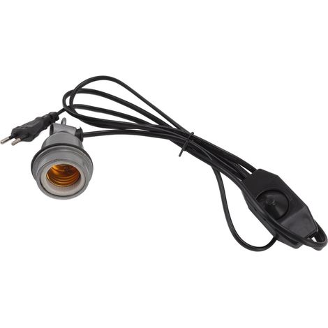 Douille E27 pour lampe chauffante, coque en alliage, standard, pour reptiles et tortues, prise UE 220 V, petit câble à vitesse réglable (1/5)
