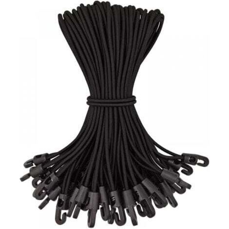 Packung mit 50 elastischen Bungee-Seilen mit Haken, hochwertige Gummi-Bungee-Seile mit Haken für Poolabdeckungen