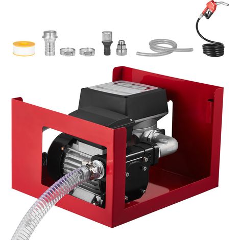 Pompe de Transfert de Carburant 230V 16 GPM 60 L/min avec Compteur, Pistolet Automatique et 2 Tuyaux, Diesel et Kérosène (1/5)