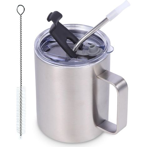Isolierbecher – 1 Stück – Edelstahl – Doppelwandige Vakuumisolierung – Für Reisen und Camping – 355 ml (1/5)
