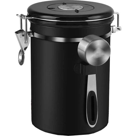 1 8 l Edelstahl-Vakuumdose mit hohem Fassungsvermögen inklusive Löffel für Kaffee Tee oder als Aufbewahrung luftdichter Aufbewahrungsbehälter mit (1/4)