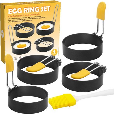 Moules à œufs de 4 formes différentes, cercles à crêpes aux œufs, moules à œufs, ustensiles de cuisine (1/5)