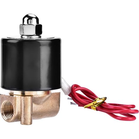 Électrovanne 2 points normalement fermée 2W025-08, vanne d'eau à deux voies G1/4" 110 V CA (1/5)