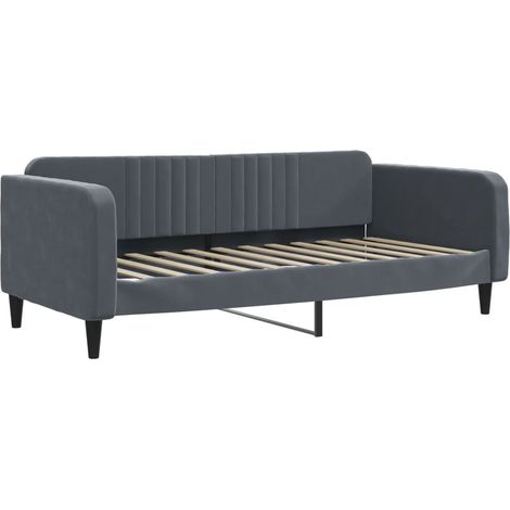 vidaXL Letto da Giorno Grigio Scuro 100x200 cm in Velluto
