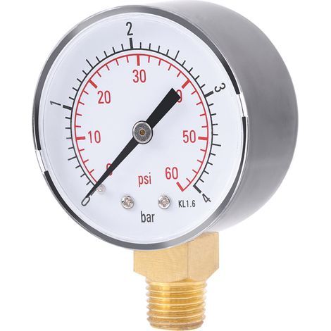 Manometer 0-60 PSI, Flüssigkeitsgefüllt, Edelstahl 2,5″, 1/4 NPT – Von Liberty Pneumatic