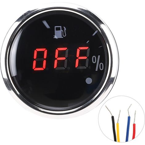 2-in-1-Kraftstoffstandanzeige, digitale LED-Anzeige, intelligenter roter Alarm für Boote und Autos, US-Standard, Schwarz (1/5)