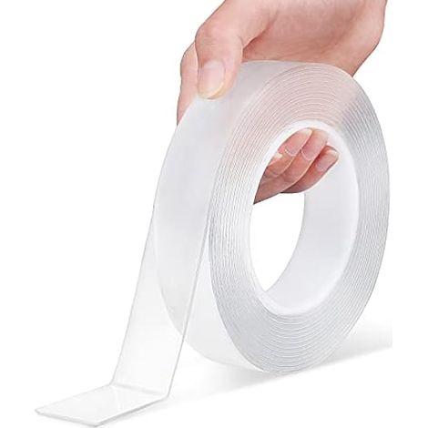Doppelseitiges Klebeband Extra Stark, 3M Transparentes Abwaschbares Nano Tape, Ablösbar Spurlos, Rutschfestes Wiederverwendbares-Doppelklebeband für Teppich, Küche, Auto oder Büro (1/5)