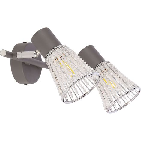 Plafonnier-applique gris/chrome 2xE14 Curtis Candellux (1/2)