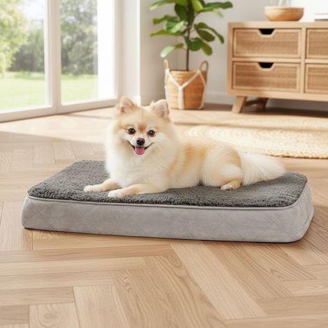 belviona Hundematratze, weiche & stabile Liegematte mit waschbarem Bezug, 60x40x8 cm, anthrazit (1/5)