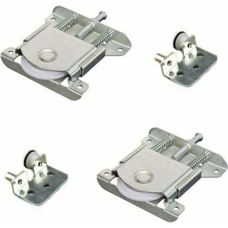 2 Pièces Roulette de Porte Coulissante Placard, Roues de Rouleau de Meuble Coulissantes, Guides de Coureurs pour Porte Coulissante de Fenêtre de Placard D'armoire,Meubles en Métal Poulie (1/5)