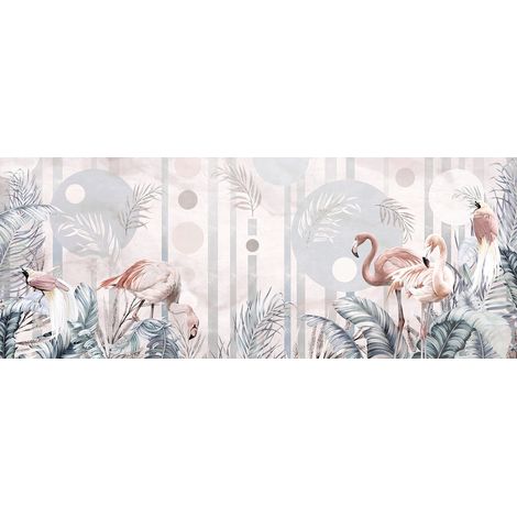 Papier peint panoramique - Flamants Roses - 130 cm x 51 cm (1/2)