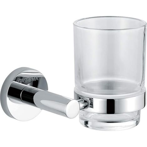 1 Porte-brosse à dents, Laiton, Verre trempé, Chromé, Salle de bain