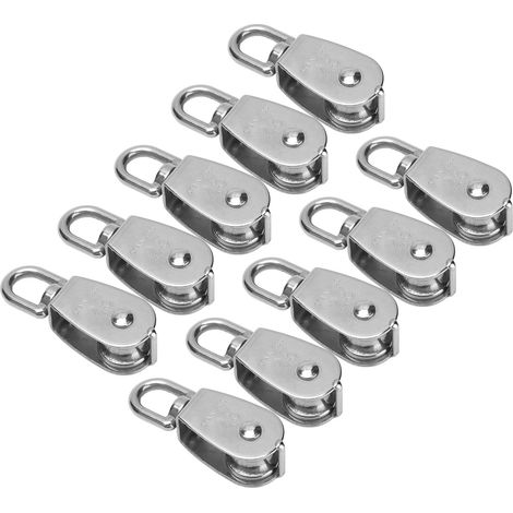 10 poulies simples pour grue, câble en acier inoxydable, crochet de levage, roue de remorquage suspendue M25