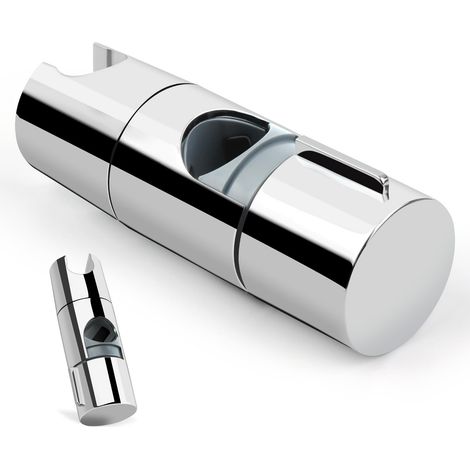 Support de Douche，Support de Douche à Main Remplaçable，support pommeau de douche，Adapté à la Barre de Douche，support douche sans percage pour Salle de Bain，ABS Chromé