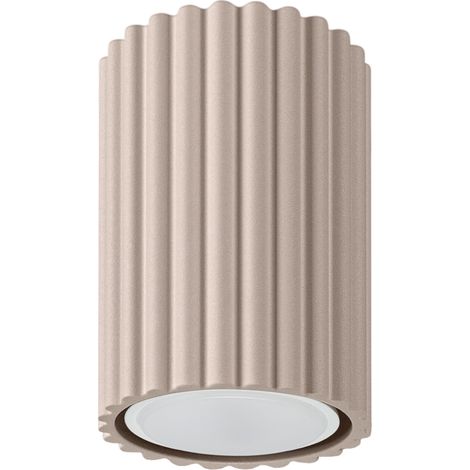 Spot soffitto moderno taupe tondo rigato 10cm GU10 Sollux