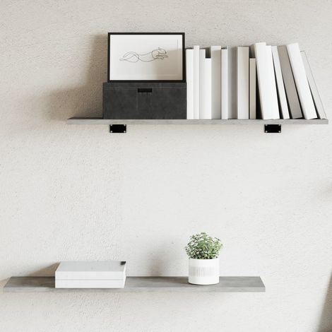 Bücherregal-Bretter 4 Stk. Betongrau 80x20x1,5 cm Holzwerkstoff