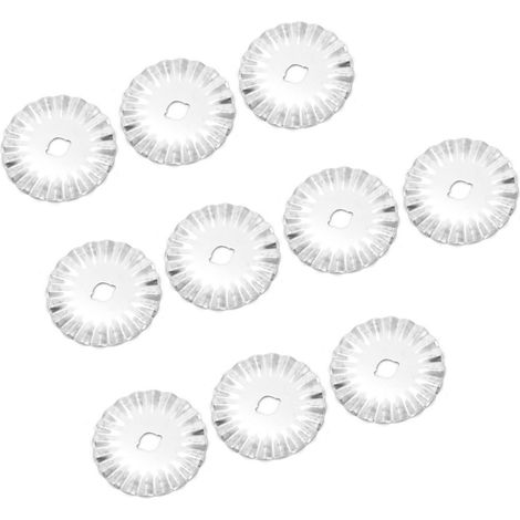 Lot de 10 lames crantées rotatives de 45 mm pour cuir, tissu, papier et dentelle - Outils de couture (1/5)