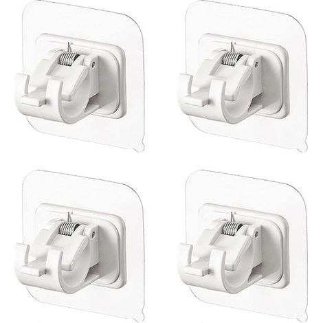 4 supports de tringle à rideaux auto-adhésifs, fixation sans perçage. (1/4)